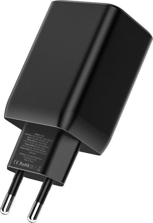 Actual product image Tech-Protect C65W network charger 2x USB-C PD 65W / USB-A QC 3.0 - black (65 W)