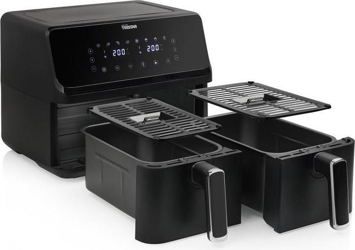 Image du produit Tristar Dubbele Mand Airfryer FR-9026 - Friteuse Hetelucht - 8 litre - 8 programmas - Zwart