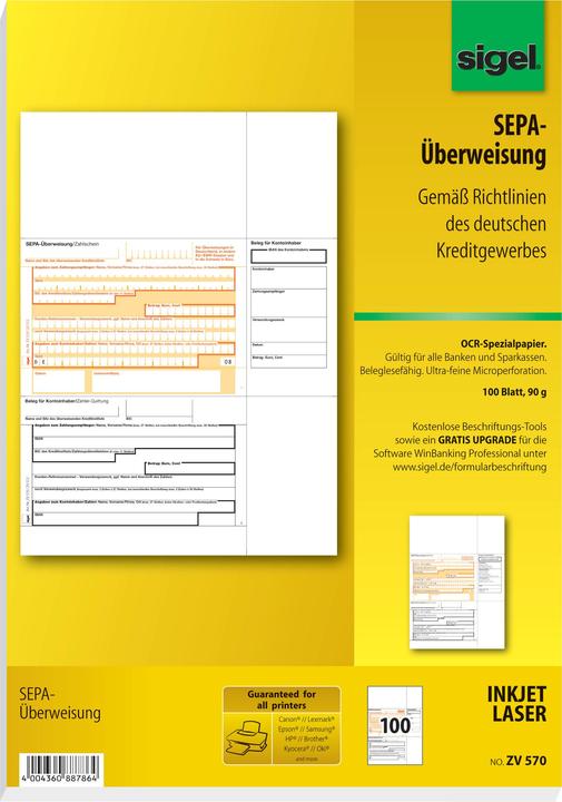 Image du produit Sigel Transfert PC A4 (100 x)