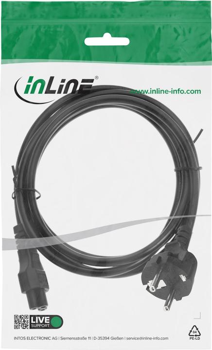 Actual product image InLine Notebook power cable, 3pin female 3m black (3 m)
