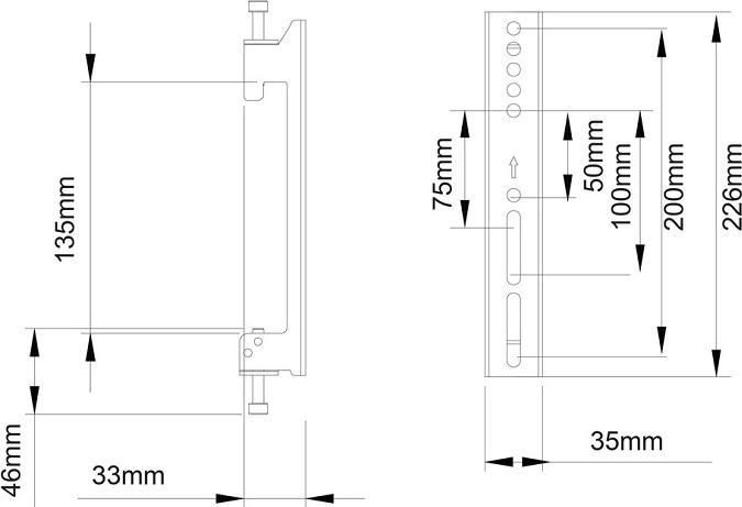 Actual product image Multibrackets Holder 200mm, for Pro System,metal,black (Mounting- / Adapterplates)