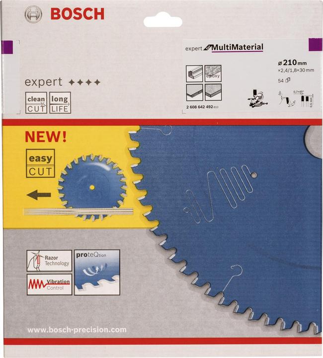 Produktbild Bosch Professional Zubehör Kreissägeblatt Expert for Multi Material, 210 x 30 x 2,4 mm, 54
