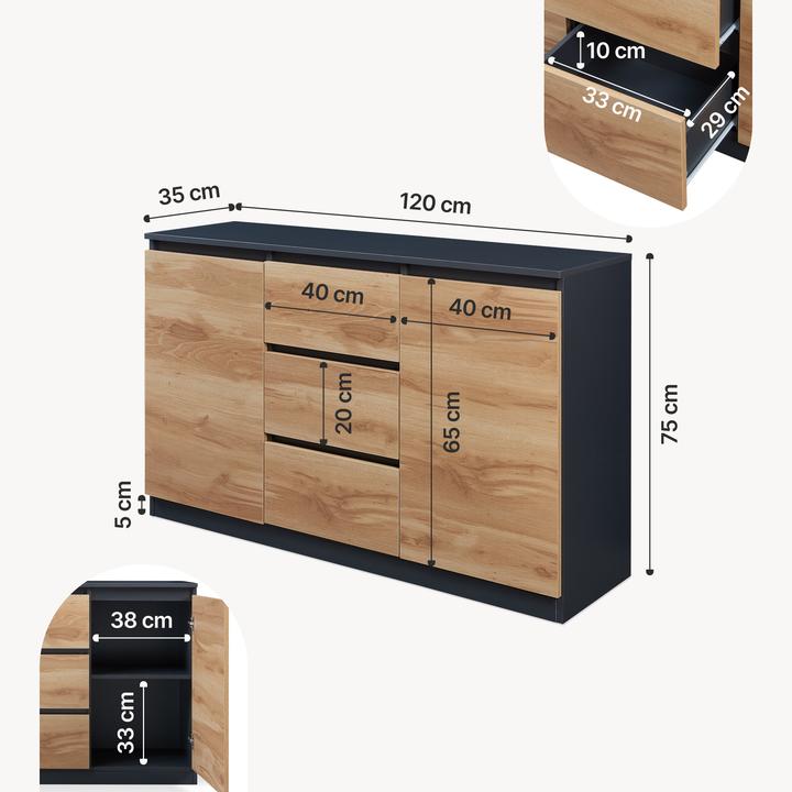 Image du produit En.Casa Kyr (120 x 35 x 75 cm)