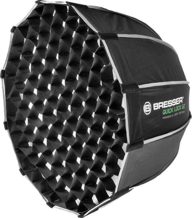 Bresser Softbox - Quick Lock Parabolische Softbox - Diameter 60cm - Incl. Honeycomb Grid en Bowens M (Parabolic Softbox, 60 cm)