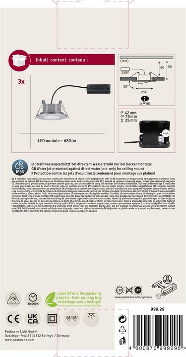 Image du produit Paulmann Lampe encastrée Calla Set (680 lm)