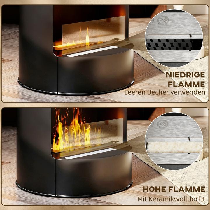 Immagine prodotto Homcom Ethanol-Kamin Stahl, Edelstahl Schwarz