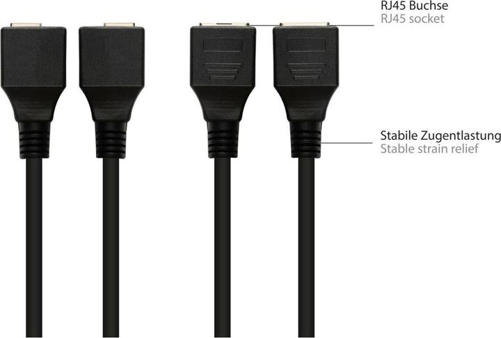 Actual product image Varia Adapter cable RJ45 socket to RS232 serial D-SUB 9-pin socket, 1:1, black, 0.1m (0.10 m)