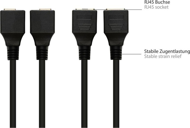 Produktbild Varia Adapterkabel RJ45 Buchse an RS232 seriell D-SUB 9-Pol Buchse, 1:1, schwarz, 0,1m (0.10 m)