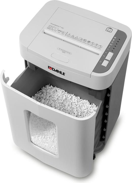 Produktbild Dahle ShredMATIC 150 Aktenvernichter mit Partikelschnitt P-4, 4 x 12 mm, bis 150 Blatt, lichtgrau (Partikelschnitt)