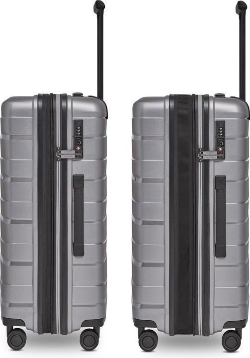 Actual product image Bergpfeil Travel 4-wheel suitcase set, 3-piece, with stretch fold (228 l)