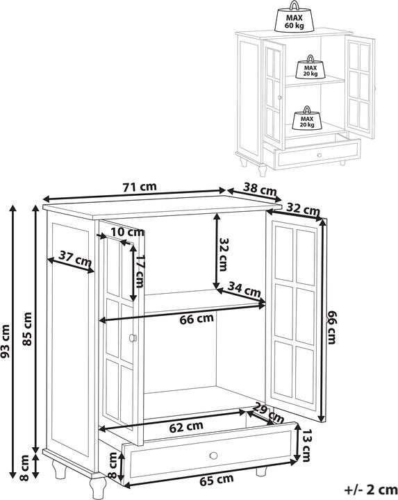 Produktbild Beliani Carlet (71 x 38 x 93 cm)