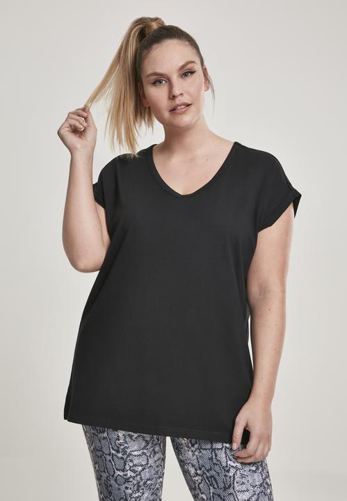 Produktbild Urban Classics Ladies Round V-Neck Extended Shoulder Tee (L)