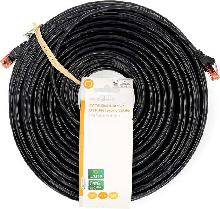 Immagine prodotto Nedis Cavo di rete CAT6 | RJ45 maschio | RJ45 maschio | U/UTP | 50,0 m | esterno | rotondo | PE (U/UTP, CAT6, 50 m)