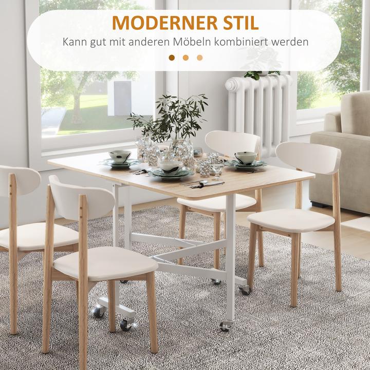 Produktbild Homcom Esstisch mit Rollen (120 x 80 x 73 cm)
