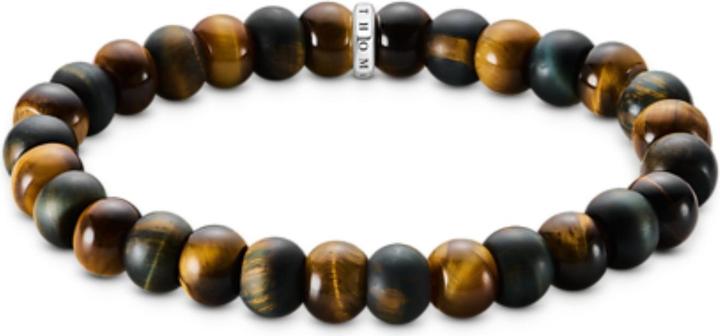 Immagine prodotto Thomas Sabo Armband Tigerauge Goldbraun und Blaugold (19 cm, Argento sterling)