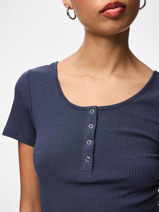 Actual product image Pieces Ribbed design top with short sleeves (L)