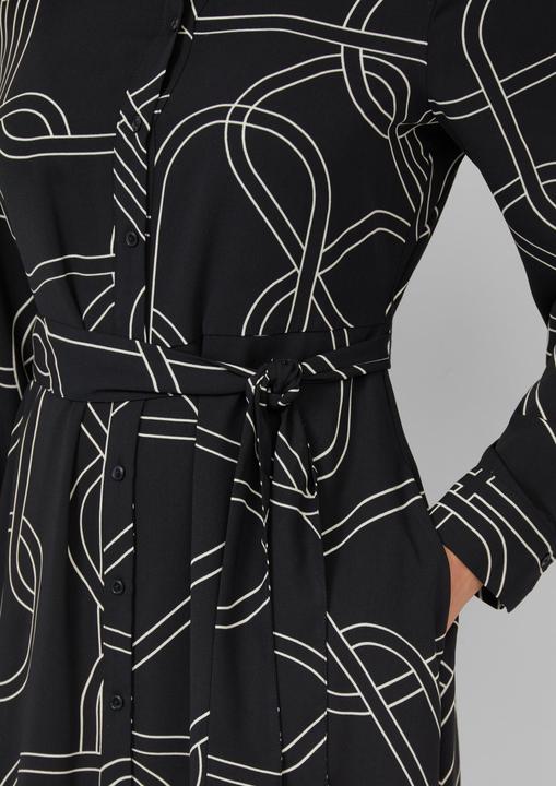 Image du produit s.Oliver Kleid Hemdblusenkleid mit Eingrifftaschen und Bindegürtel (40)