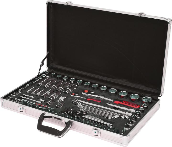 Produktbild KS Tools 1/4" + 1/2" CHROMEplus Steckschlüssel-Satz, 102 Teile, Flank Traction (1/4")