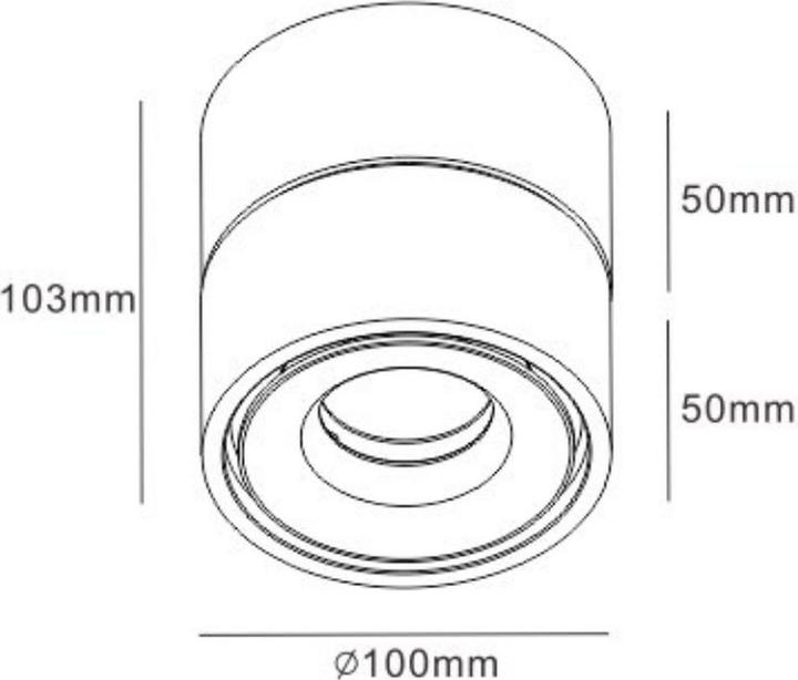 Actual product image famlights LED surface-mounted spotlight Ben made of metal in white (839 lm)