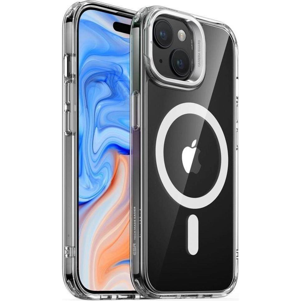 ESR Classic Kickstand Halolock Magsafe Iphone 15 Clear (Apple iPhone 15), Smartphone Hülle, Transparent