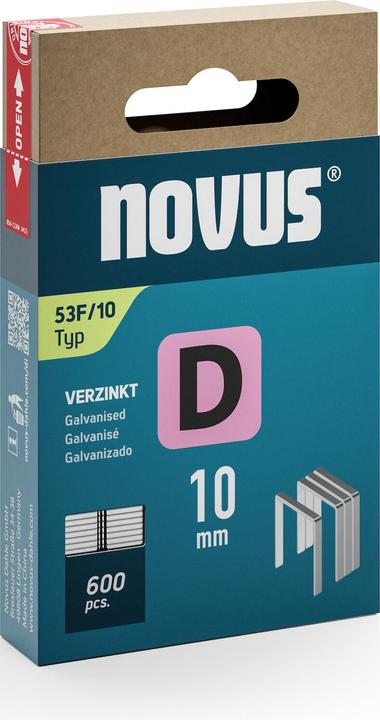 Produktbild Novus Flachdrahtklammern D 53 F 10mm 600 Stk.