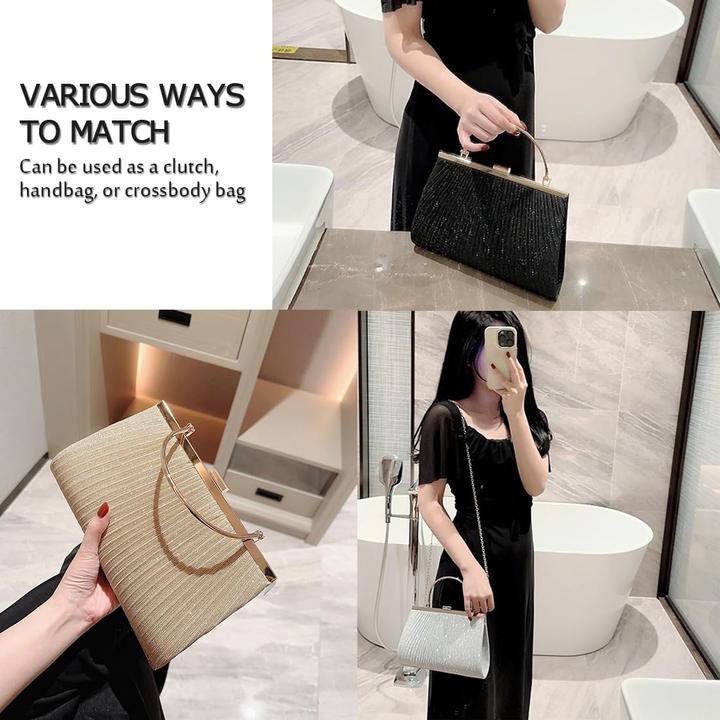 Produktbild Only-Bags.Store Handtasche kleine Kupplung Glitzertasche Abendtasche