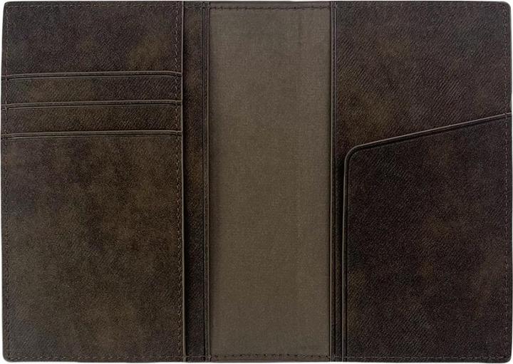 Actual product image Nimmy Passport case wallet Raptor Wolf brown