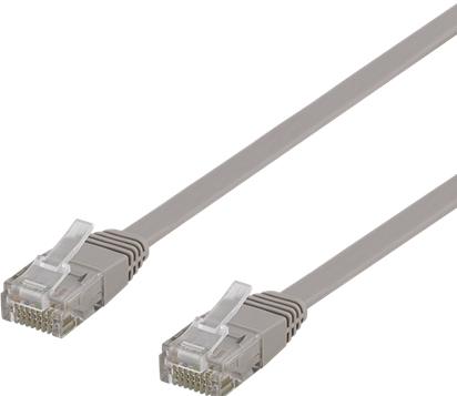 Image du produit Deltaco Câble patch U/UTP Cat6 plat 0.3m 250MHz gris (U/FTP, CAT6, 0.30 m)