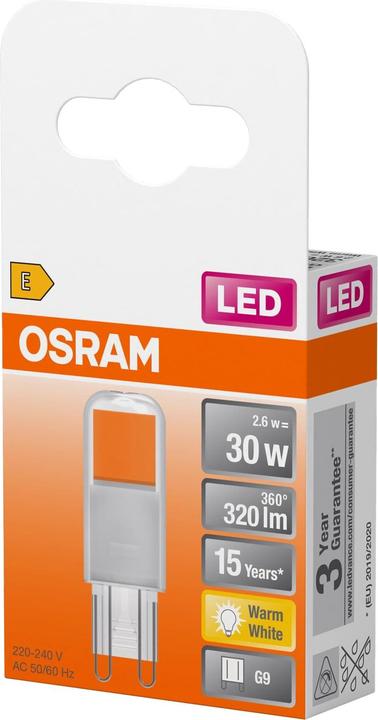 Actual product image Ledvance LED PIN 30 320 2.6W LED PIN G9 2.6W 827 Clear G9 LEDPIN3032026W (G9, 320 lm, 1 x)