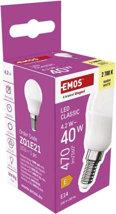Produktbild Emos LED Lampe Classic Mini Globe / E14 / 4,2 W (40 W) / 470 lm / Warmweiss (E14, 470 lm, 1 x)