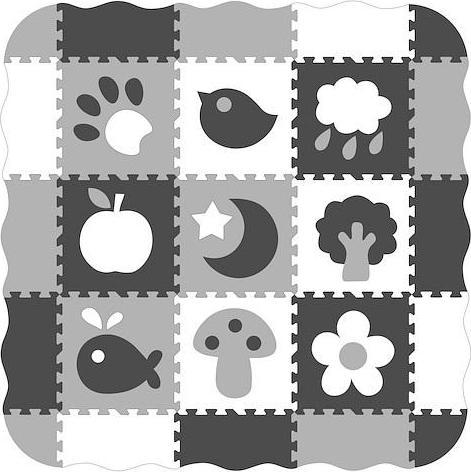 Productafbeelding Smily Schuimstofmat 32x32 zwart-wit