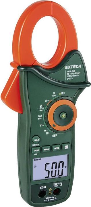 Produktbild Extech EX820A Stromzange digital IR-Thermometer CAT IV 600V Anzeige (Counts): 6000 (CAT IV 600V)