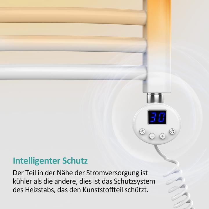 Produktbild Emke Heizelement für Handtuchwärmer mit Temperaturregler, 900W Weiss (1st Generation) (900 W)