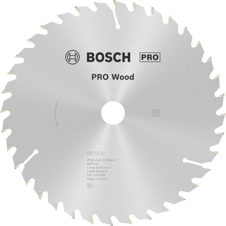 Image du produit Bosch Professional Zubehör Lame de scie circulaire PRO Wood, 190 x 2.6 x 20 mm
