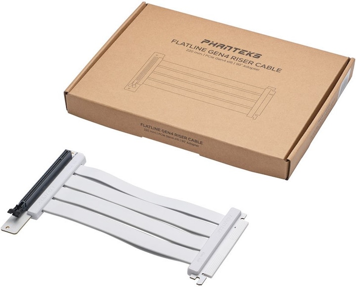 Productafbeelding Phanteks PCI-E 4.0 x16 riser lintkabel, 90 graden, 22cm - wit