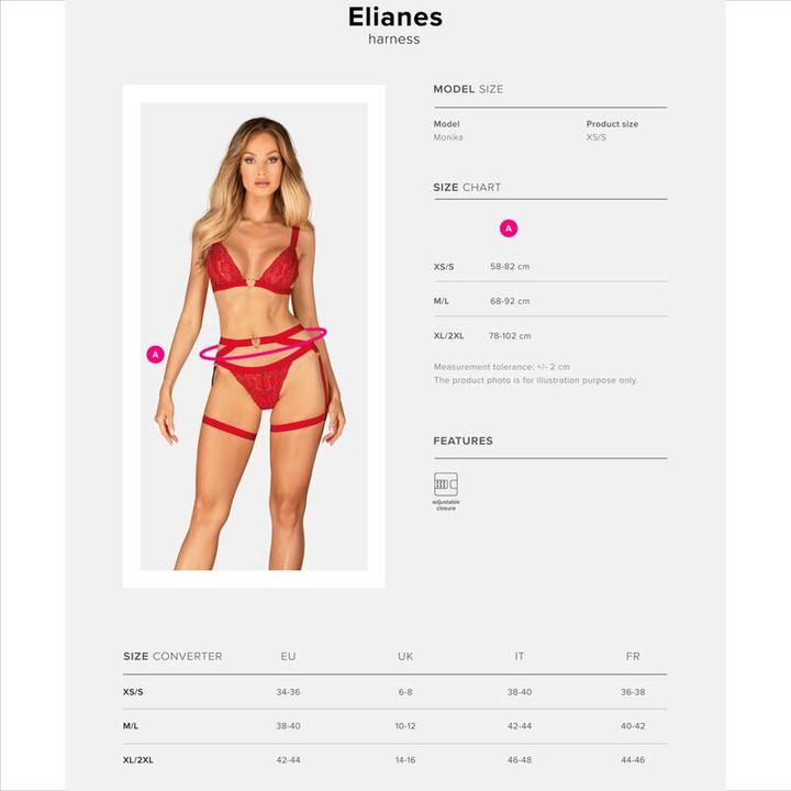Produktbild Obsessive Elianes Geschirr Rot (XXL)