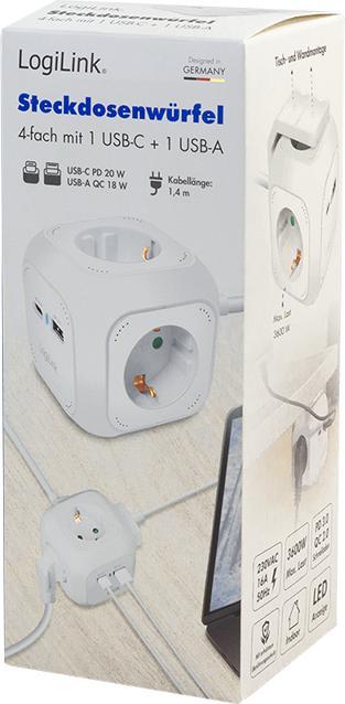 Image du produit LogiLink Power Cube (4x, CEE 7/3, 1.40 m)