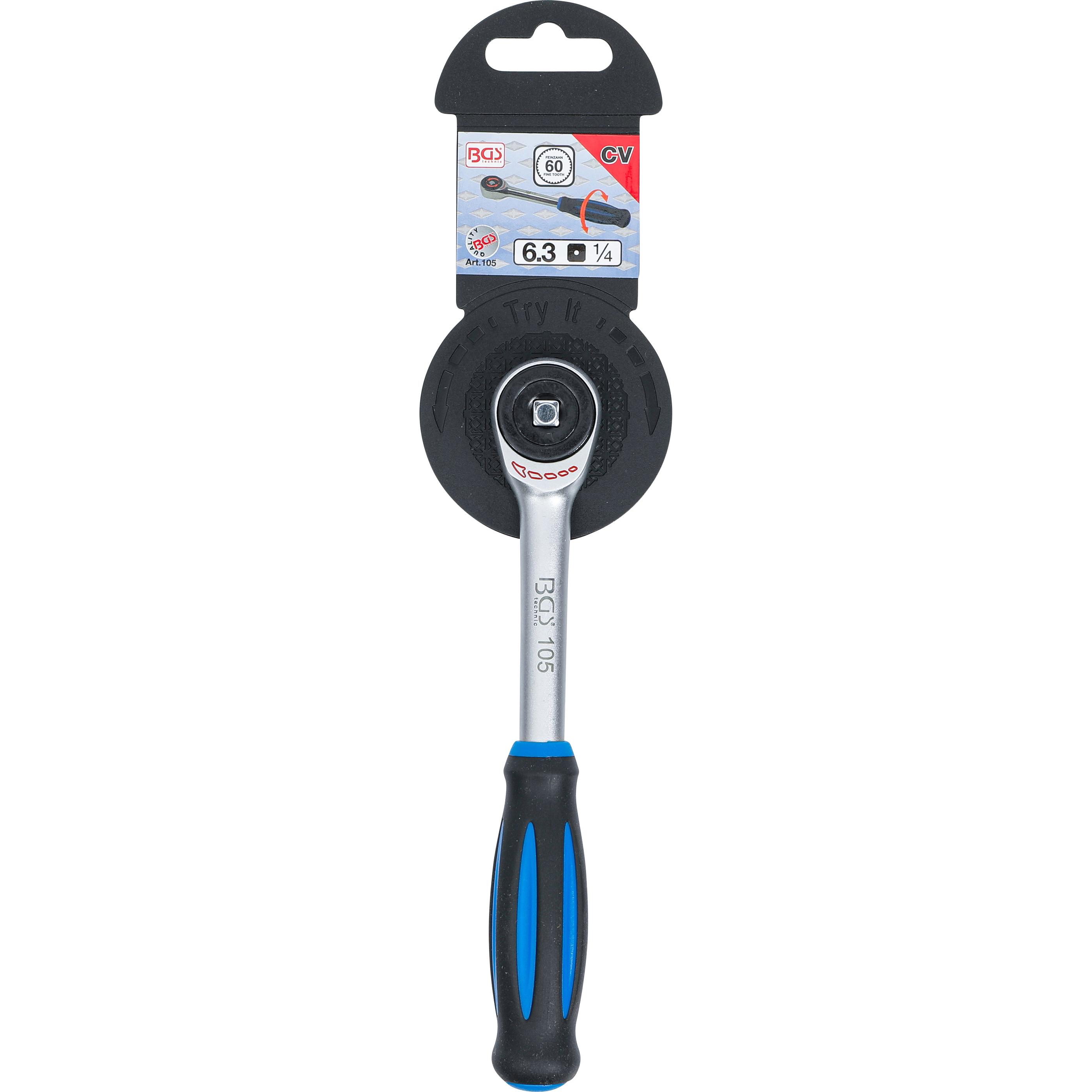 Thumbnail - BGS, Ratsche, Umschaltknarre mit Drehgriff Abtrieb Aussenvierkant 6,3 mm (1/4") (1/4")