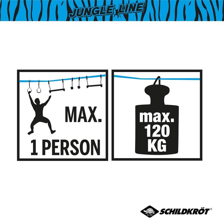 Actual product image Schildkröt 970714 - Junle Ring Set, gymnastic rings, jungle line obstacle, ninja rings