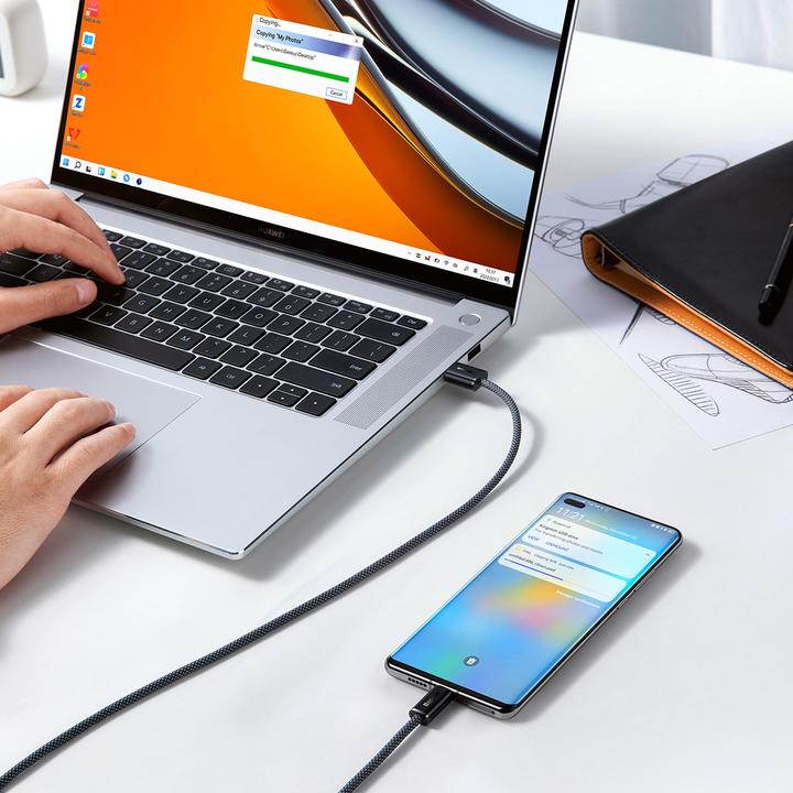 Image du produit Baseus Câble USB vers USB-C Dynamic Series, 100W, 2m (noir) (2 m, USB 2.0, 100 W)