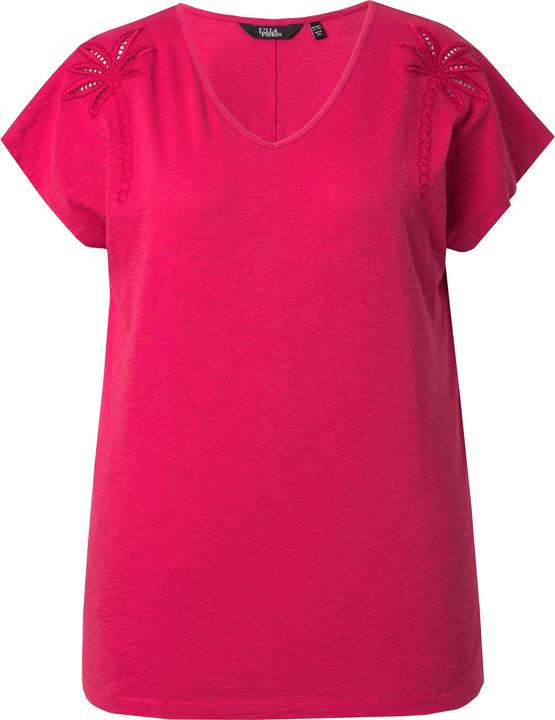 Image du produit Ulla Popken T-shirt, motif palmiers, oversize, col V, manches courtes (62)