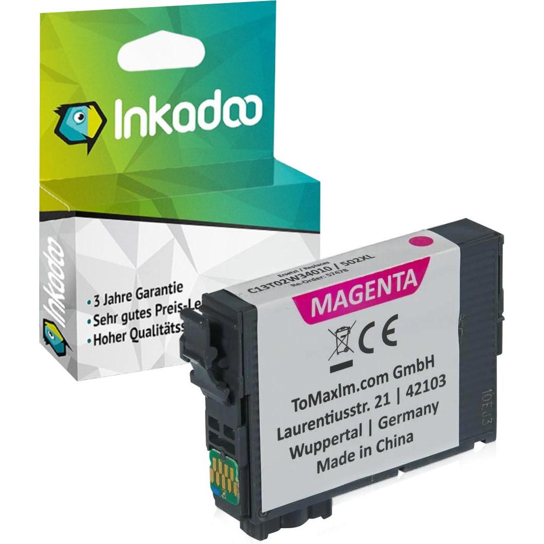 Inkadoo, Druckerpatrone, Druckerpatronen kompatibel zu Epson C13T02W34010 / 502XL Tintenpatrone, magenta Magenta (M)
