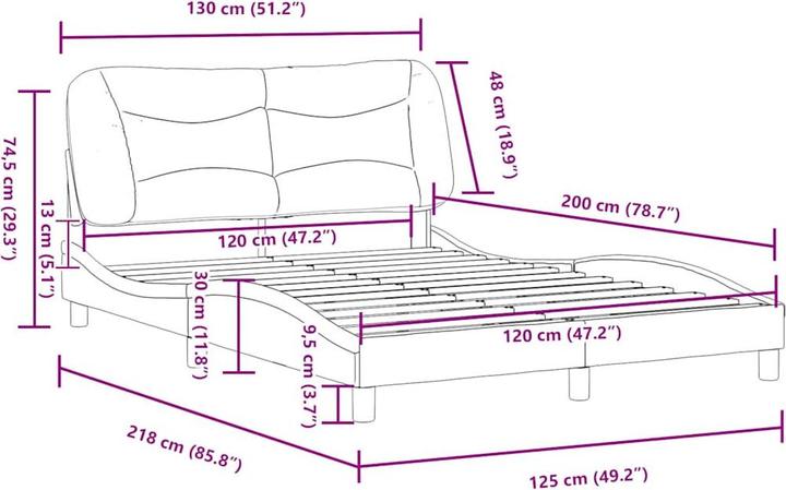 Image du produit vidaXL Bettgestell (120 x 200 cm)