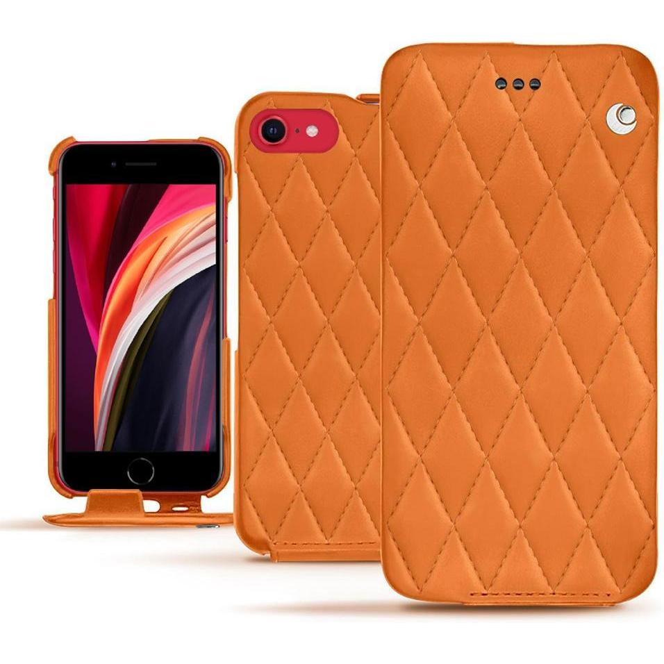 Noreve Lederschutzhülle vertikal (Apple iPhone SE (2nd Gen), Apple iPhone SE (3rd Gen)), Smartphone Hülle, Orange