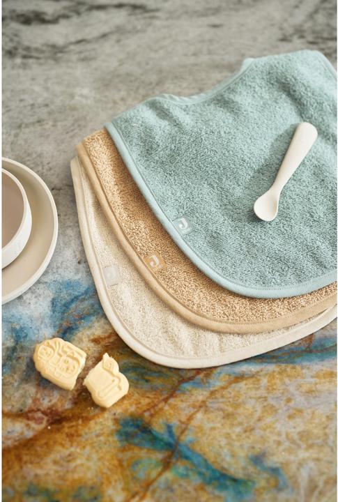 Image du produit Jollein Bavoirs éponge Lot de 3 Sea Green/Nougat/Biscuit 27 x 37 cm