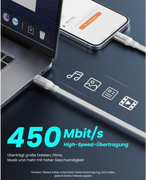 Produktbild iOttie Ausziehbar USB-C Zu USB-C Kabel 100W Weiss 2-Pack (1 m, 100 W)