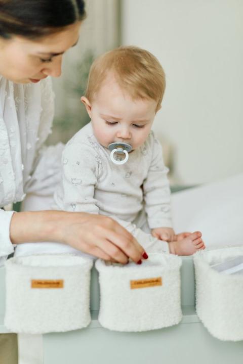 Actual product image Childhome Storage basket set of 3 with hooks for hanging