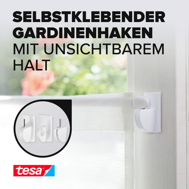 Produktbild tesa 3x Powerstrips Gardinenhaken 12 Haken