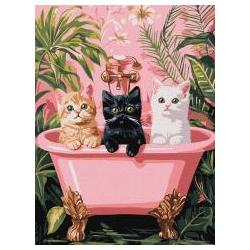 Ideyka Malen nach Zahlen - Katzen im Badezimmer