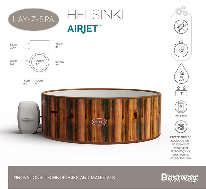 Image du produit Bestway Lay-Z-Spa Helsinki 180x66cm Airjet (7 pers.)